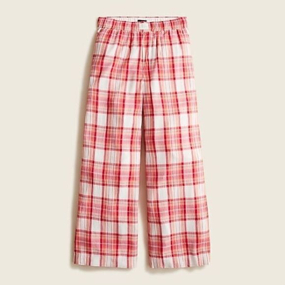 J. Crew Snowy Stewart Tartan Flannel wide-leg Pajama Pants - Picture 1 of 3